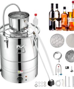 VEVOR 49.2L Electric Essential Oil & Alcohol Distiller with Thumper Keg, Water Pump & Stainless Steel Coil Condenser