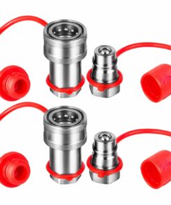 Гидравлические быстросъемные соединения VEVOR 9,5 мм NPT, 4061 PSI, 2 пары с пылезащитными колпачками для Bobcat/Case