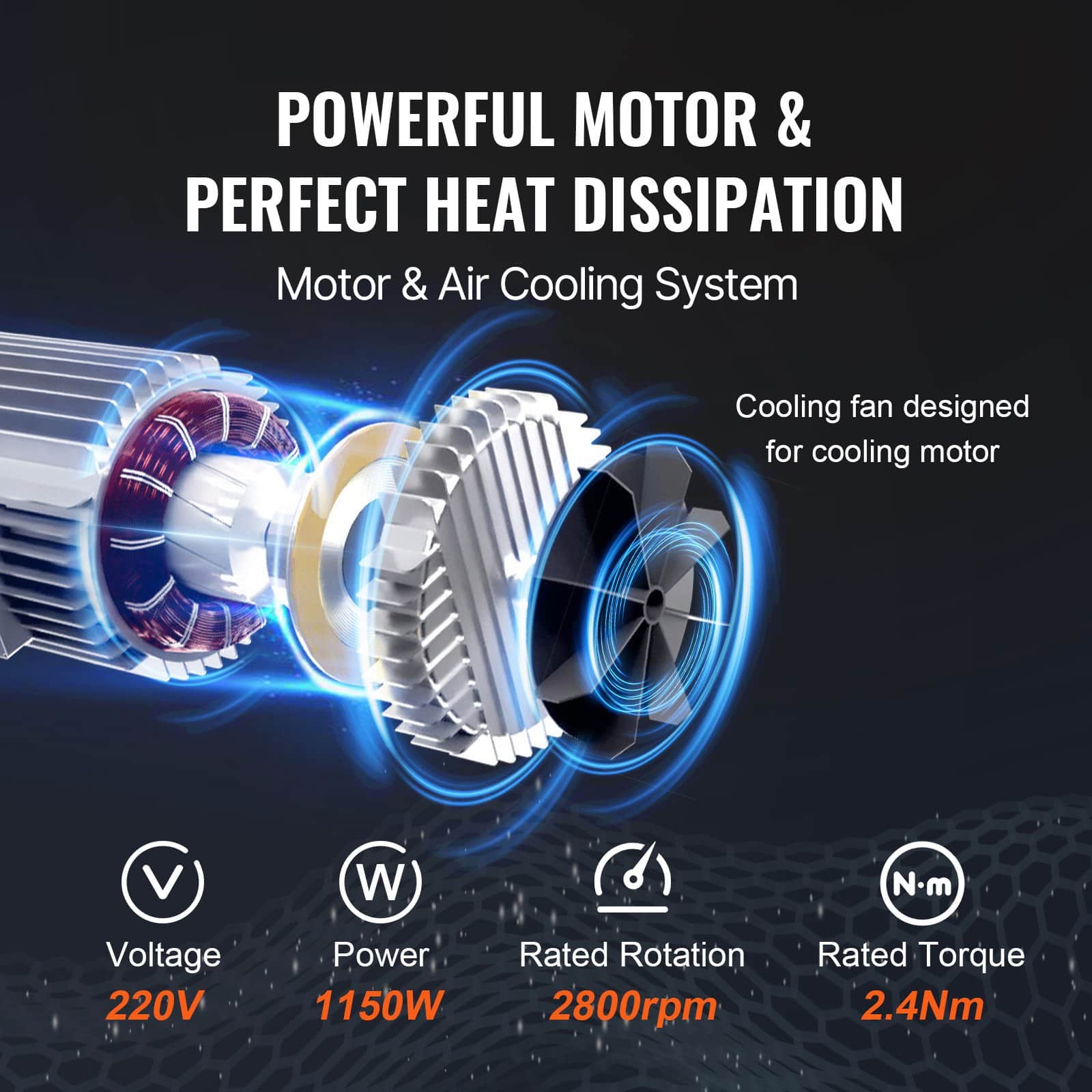 VEVOR 598.7 kg Electric Hoist Winch, 1150W 220V, 12.2 m Lift Height, Wireless Remote, for Garage, Warehouse, Factory Use - Image 5