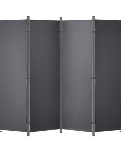 VEVOR 4-секционная складная перегородка, экран для уединения, 224x30x171 см, водостойкий полиэстер, тёмно-серый, для дома или офиса