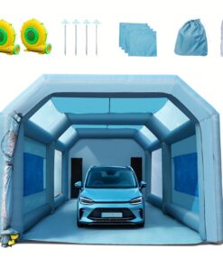 VEVOR Inflatable Car Spray Paint Booth Tent 701x396x259 cm with Filter System and 2 Blowers for Auto Repairs & Coating