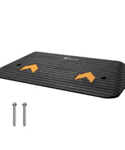 VEVOR 7.6 cm Rubber Threshold Ramp with 1 Cable Channel, Non-Slip Surface, 15000 kg Capacity for Wheelchairs & Scooters