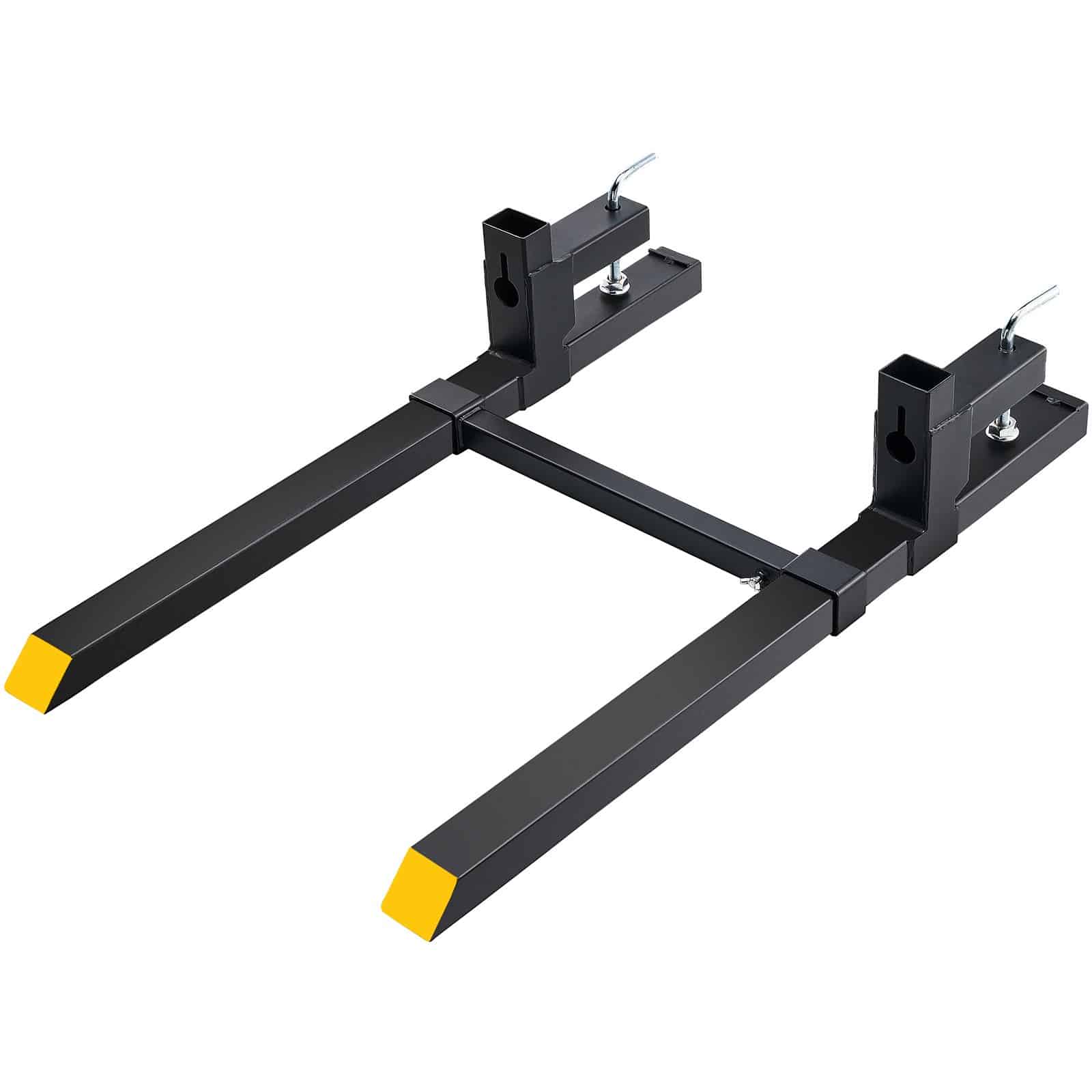 VEVOR 907.2 kg Clamp-On Pallet Forks with 109.2 cm Length & Adjustable Stabilizer Bar for Tractor, Loader, Skid Steer - Image 9
