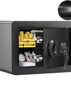 VEVOR 14.2L Wall-Mounted Steel Safe with Digital Keypad & Keys, Alarm System, for Cash, Jewelry & Documents, 35.1x24.9x24.9cm