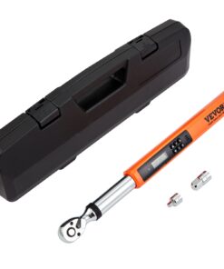 VEVOR 3/8" Digital Torque Wrench Kit, 5–50 Nm, ±2% Accuracy, LED Display, 3 Modes, Chrome-Vanadium Steel, With Adapters