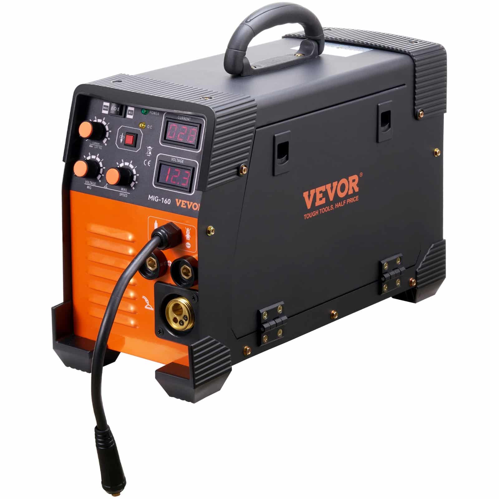 VEVOR 160A 3-in-1 MIG/TIG/MMA Welding Machine, 220V IGBT Inverter Welder with Digital Display, Flux Core & Stick Welding - Image 9
