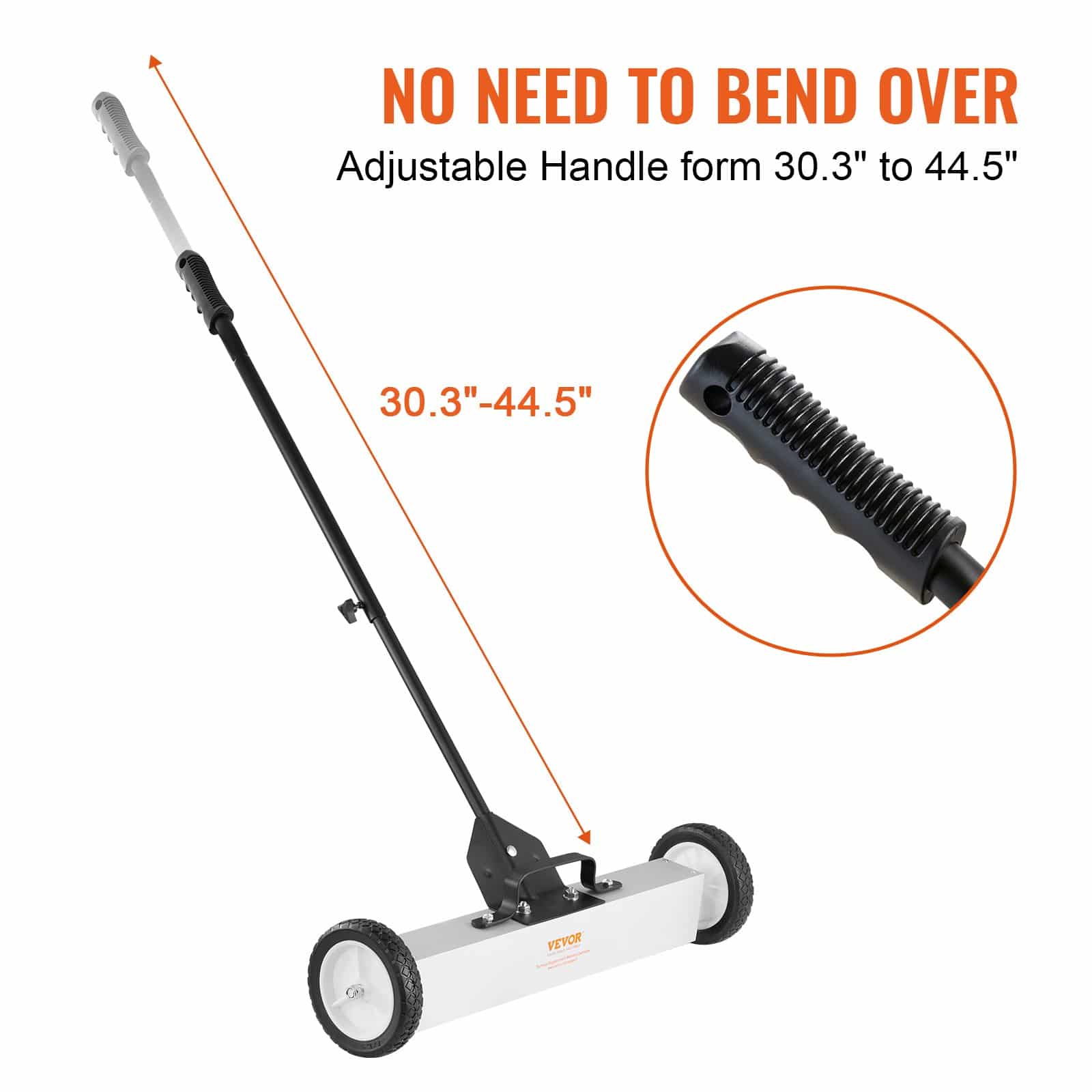VEVOR 22.7 kg Push Magnetic Sweeper with Wheels, 74 cm Wide, Telescopic Handle for Lawn, Garage & Workshop Cleanup — attēls 5