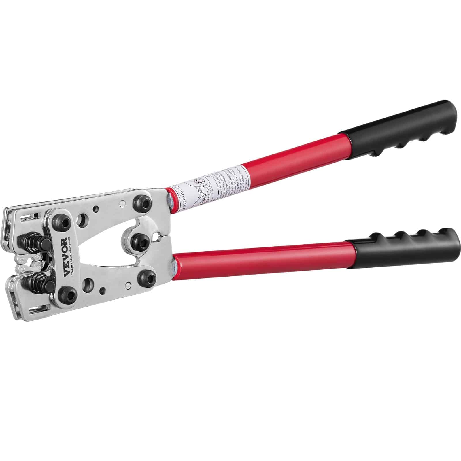 VEVOR Heavy Duty Battery Cable Crimping Tool Set with Cutter, 6-50mm² Dies, 95 Copper Lugs, 100 Heat Shrink Tubes - Image 9
