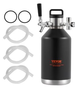 VEVOR 4L мини-кега с краном, нержавеющая сталь, CO2 регулятор, индикатор давления, герметичная, для дома/кемпинга