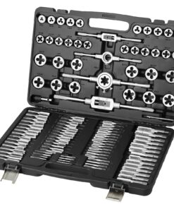 VEVOR 110-Piece Tap and Die Set, M2–M18 Metric Threads, Hardened Steel, Threading Tool Kit with Case for Internal & External Cutting