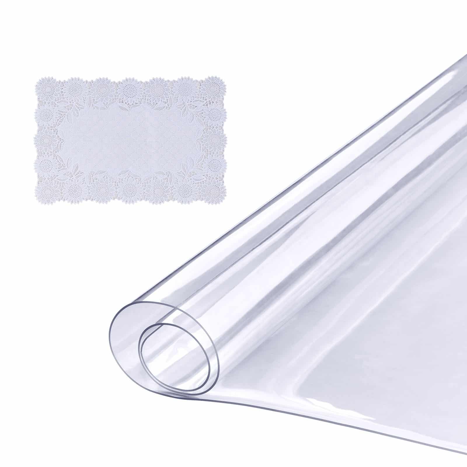 VEVOR Clear PVC Table Protector 91x183 cm, 1.5 mm Thick Waterproof Cover for Dining, Coffee & Writing Desks