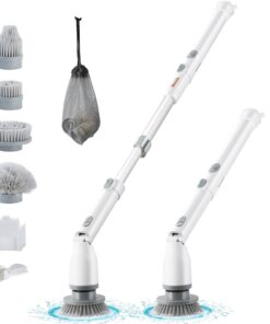 Электрическая щетка VEVOR – беспроводной скрабер с 2 скоростями, выдвижной ручкой, 4 насадками, 90 мин работы