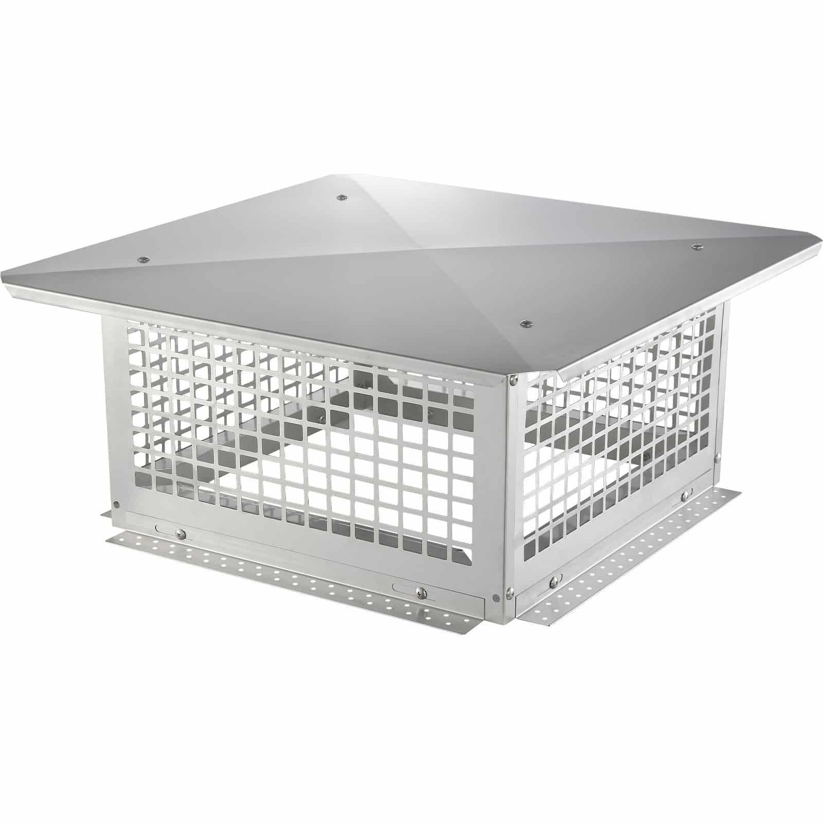 VEVOR 431,8x431,8 mm korstnakork, 304 roostevabast terasest, tuulekindel, roostekindel, lihtne paigaldada, sobib võrgu- ja savilõõridega