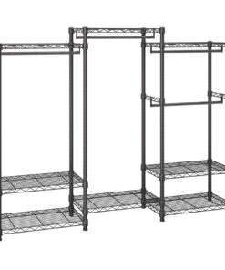 VEVOR Heavy Duty Adjustable Clothes Rack with 4 Rods & 8 Shelves, Freestanding Closet Organizer, 363kg Load Capacity