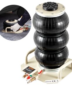 VEVOR 3 Тонны Тройной Пневмодомкрат, Подъем 140–450 мм, Быстрый Подъем за 5с, С Ручками, Для Авто, Белый