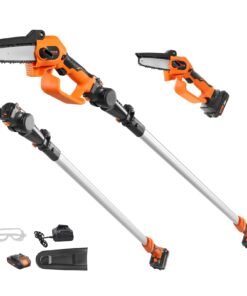 VEVOR 2-in-1 Cordless Pole Saw & Mini Chainsaw, 20V 2Ah, 12.7 cm Cut, 2.44 m Reach, for Tree Trimming & Branch Cutting