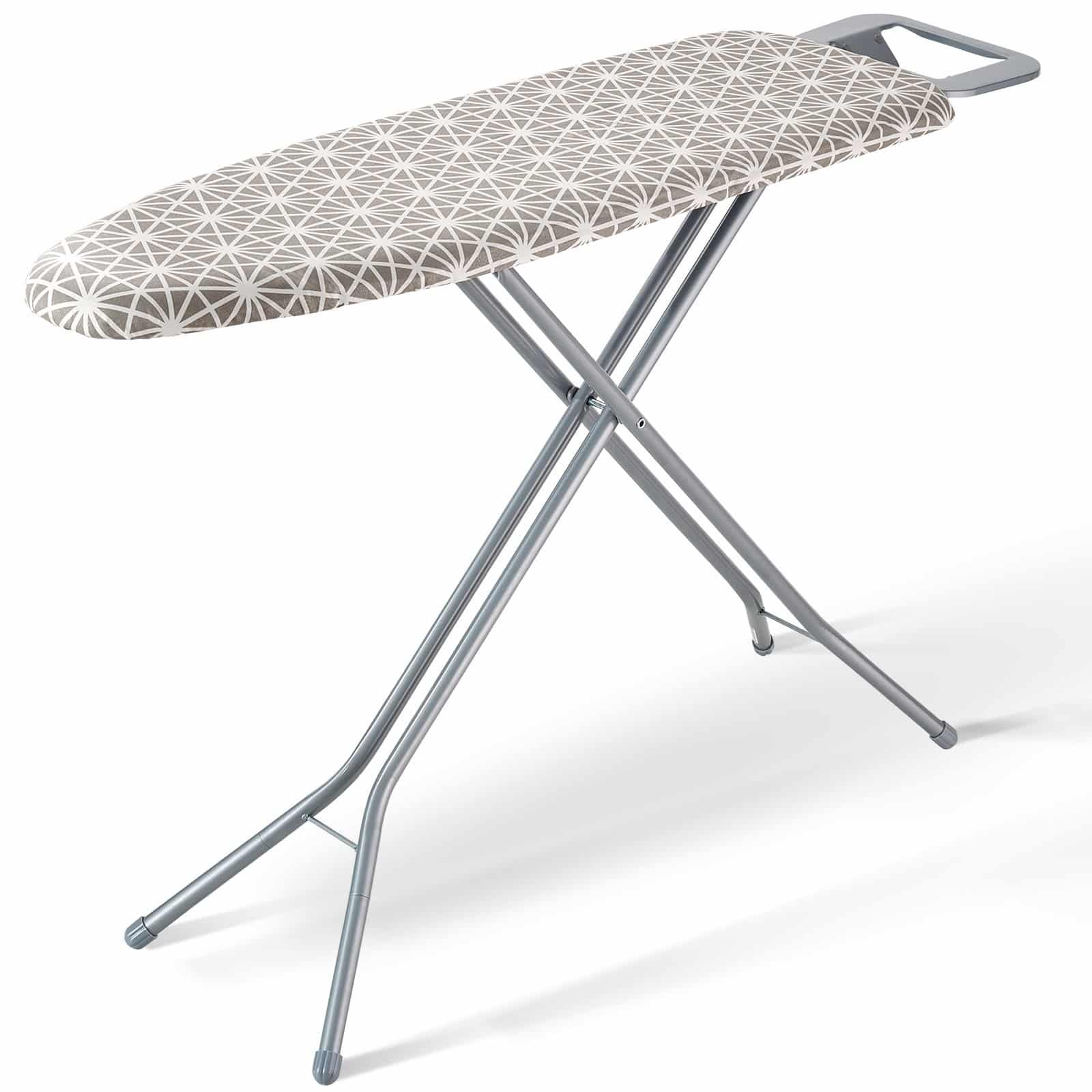 VEVOR Adjustable Ironing Board 130x33cm with Heat-Resistant & Cotton Covers, 4-Layer Padding, Foldable, 7 Height Settings
