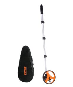 Измерительное колесо VEVOR 160мм, телескопическое 42–100см, диапазон 0–9999.9м, точность ±0.5%, с сумкой