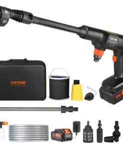 VEVOR Bezvadu augstspiediena mazgātājs 45 bar 3.8 L/min, pārnēsājams tīrītājs ar akumulatoru, lādētāju un 6-in-1 sprauslu