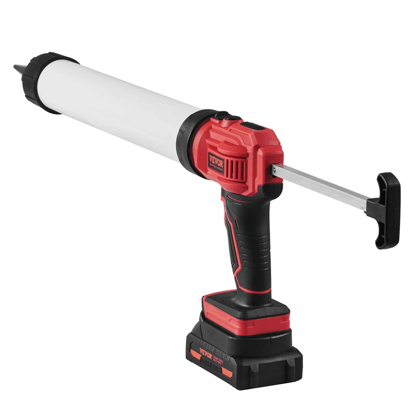 VEVOR 20V Cordless Electric Caulking Gun 600ml with 4 Speeds, Anti-Drip, 2646N Thrust, Battery Powered — attēls 10