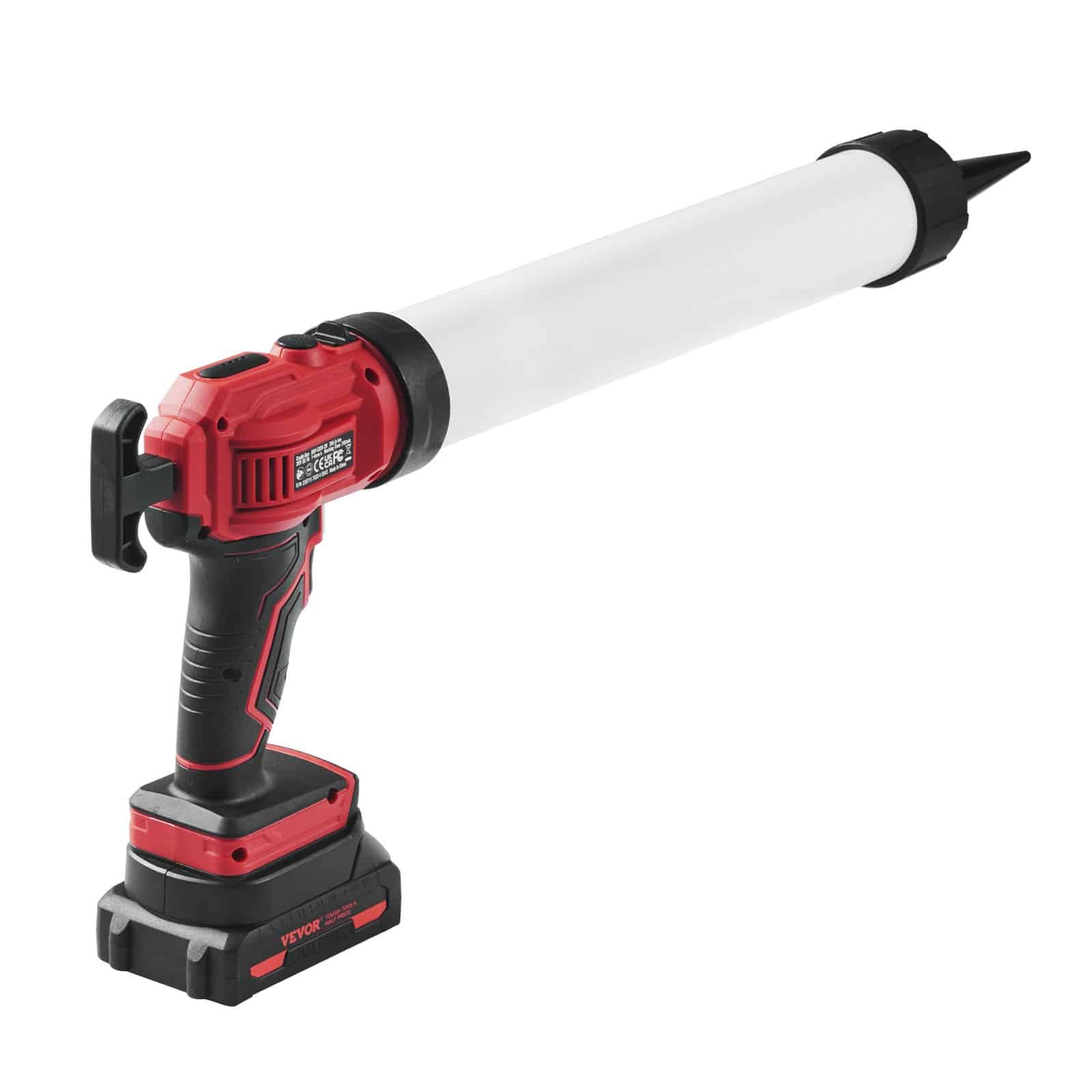 VEVOR 20V Cordless Electric Caulking Gun 600ml with 4 Speeds, Anti-Drip, 2646N Thrust, Battery Powered — attēls 12