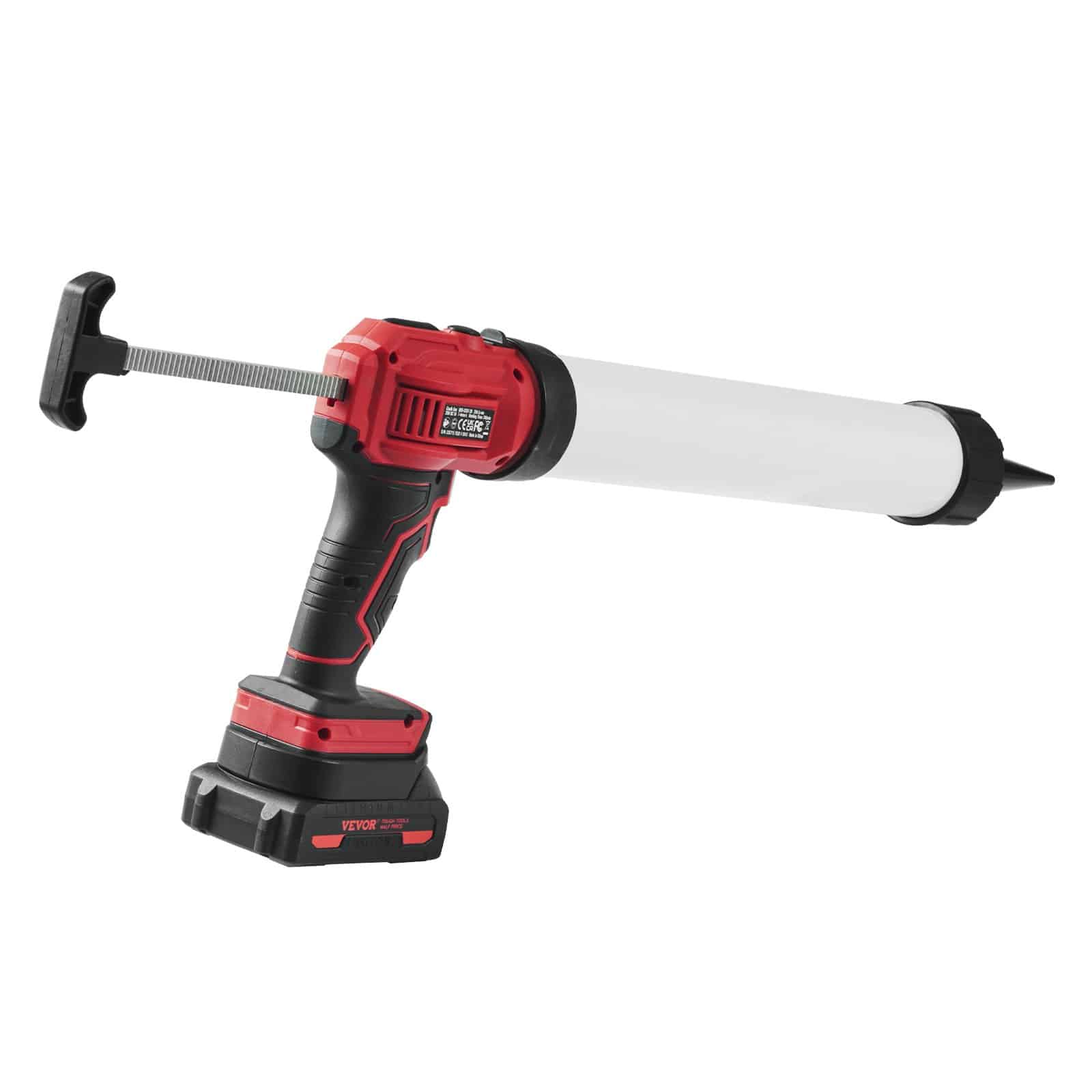 VEVOR 20V Cordless Electric Caulking Gun 600ml with 4 Speeds, Anti-Drip, 2646N Thrust, Battery Powered — attēls 9