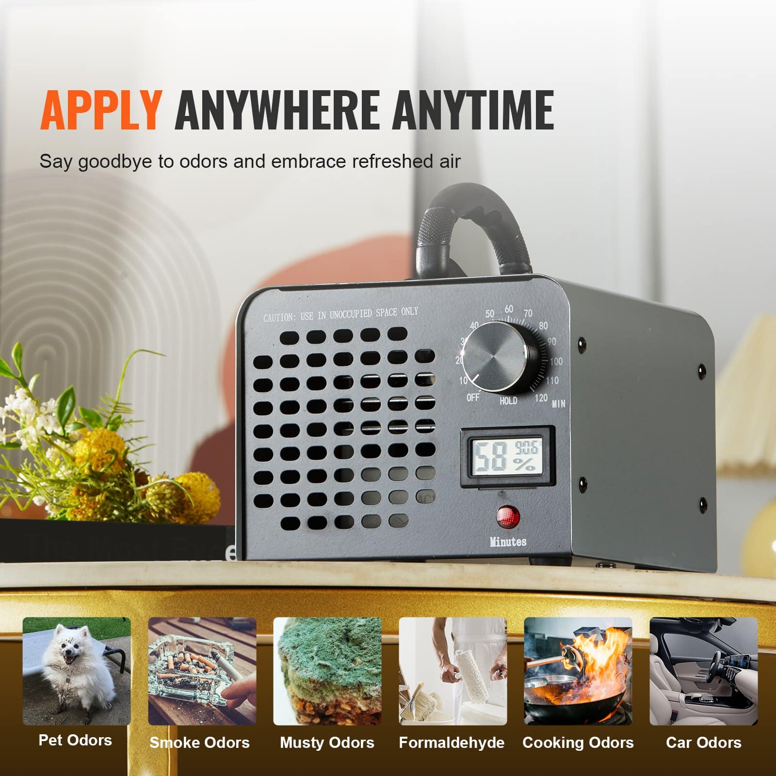 VEVOR Ozone Generator 36,000mg/h with Timer – Odor Remover for Home, Office, Car, Covers up to 300m² - Зображення 6