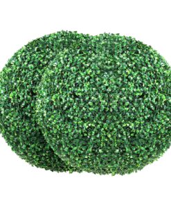 VEVOR 40cm Artificial Boxwood Topiary Balls (2 pcs), Lush Faux Greenery Spheres for Garden, Balcony, Wedding & Home Décor