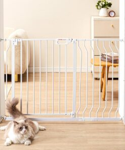 VEVOR Extra Wide Baby & Pet Gate 74, 9 tese117, 8 см, 76, 2 см заввишки, подвійний замок, автоматичне закриття, кріплення під тиском/стіною, білий