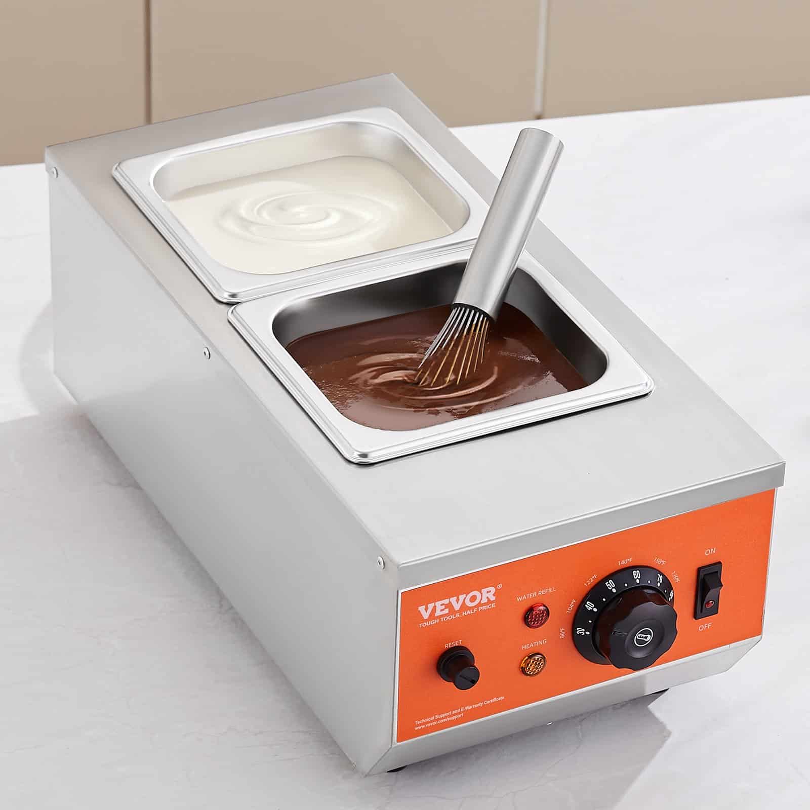 VEVOR 800W Chocolate Tempering Machine with 2 x 1.9L Tanks, 304 Stainless Steel, Precise Temp Control, Fast Heating – Paveikslėlis 8