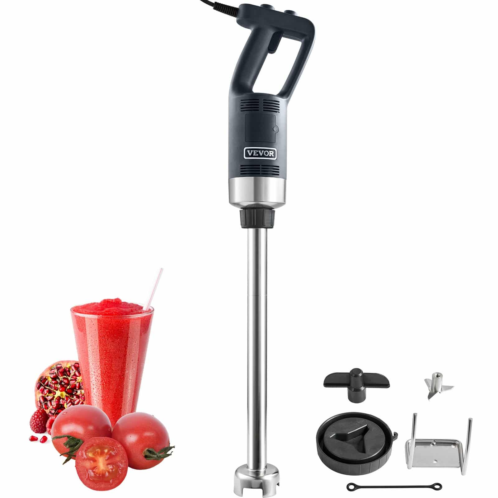 VEVOR 500W Commercial Hand Immersion Blender with Variable Speed, 304 Stainless Steel Blade, for Soup, Smoothie & Baby Food