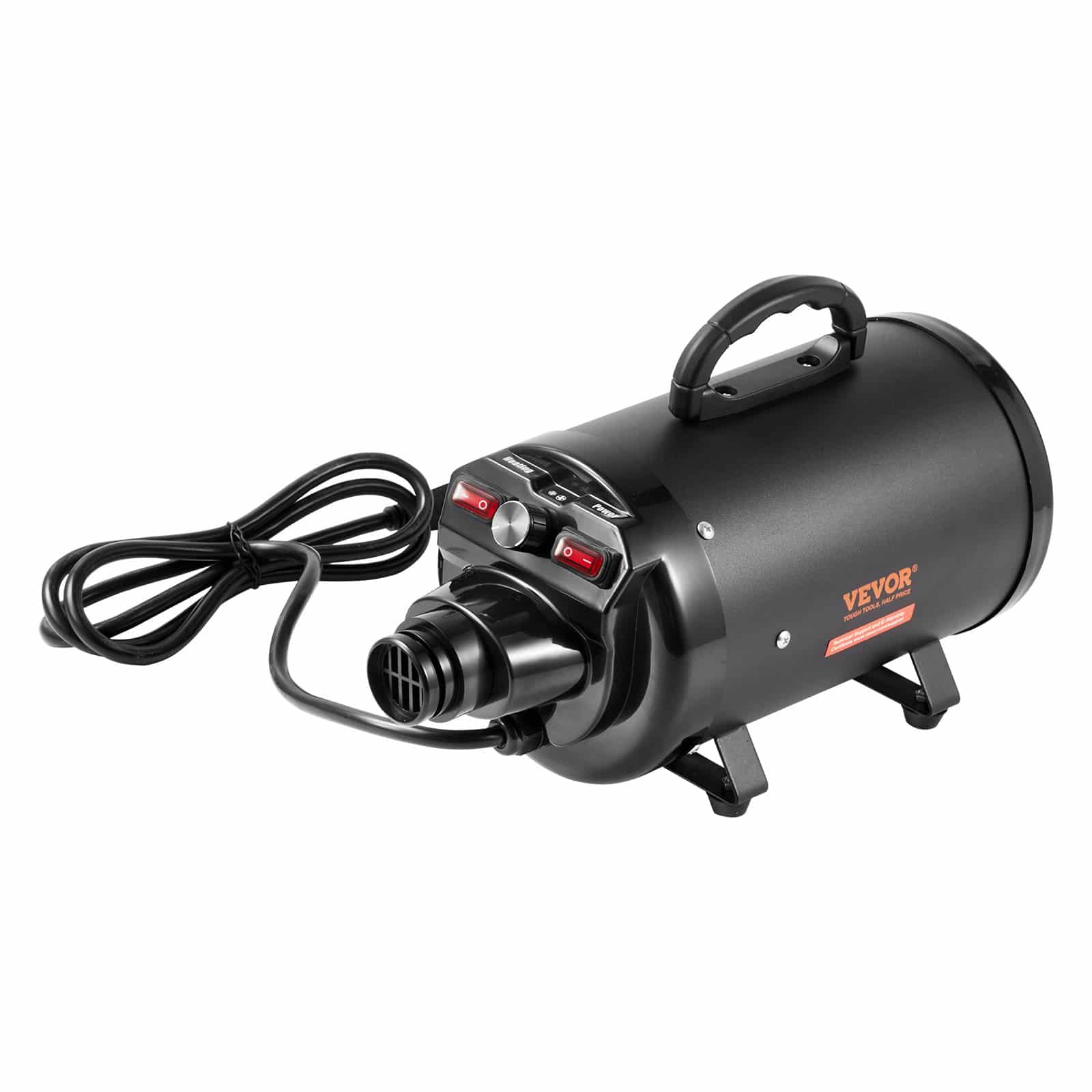 VEVOR 2000W Pet Hair Dryer with Adjustable Speed & Temperature, 4 Nozzles, Extendable Hose – Black Dog Blow Dryer - Зображення 11