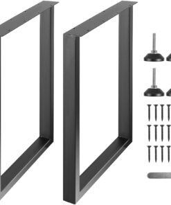 VEVOR 711мм регулируемые стальные ножки для мебели, набор из 2 шт, прочные ножки для стола, макс. нагрузка 453кг, черные, быстрая установка
