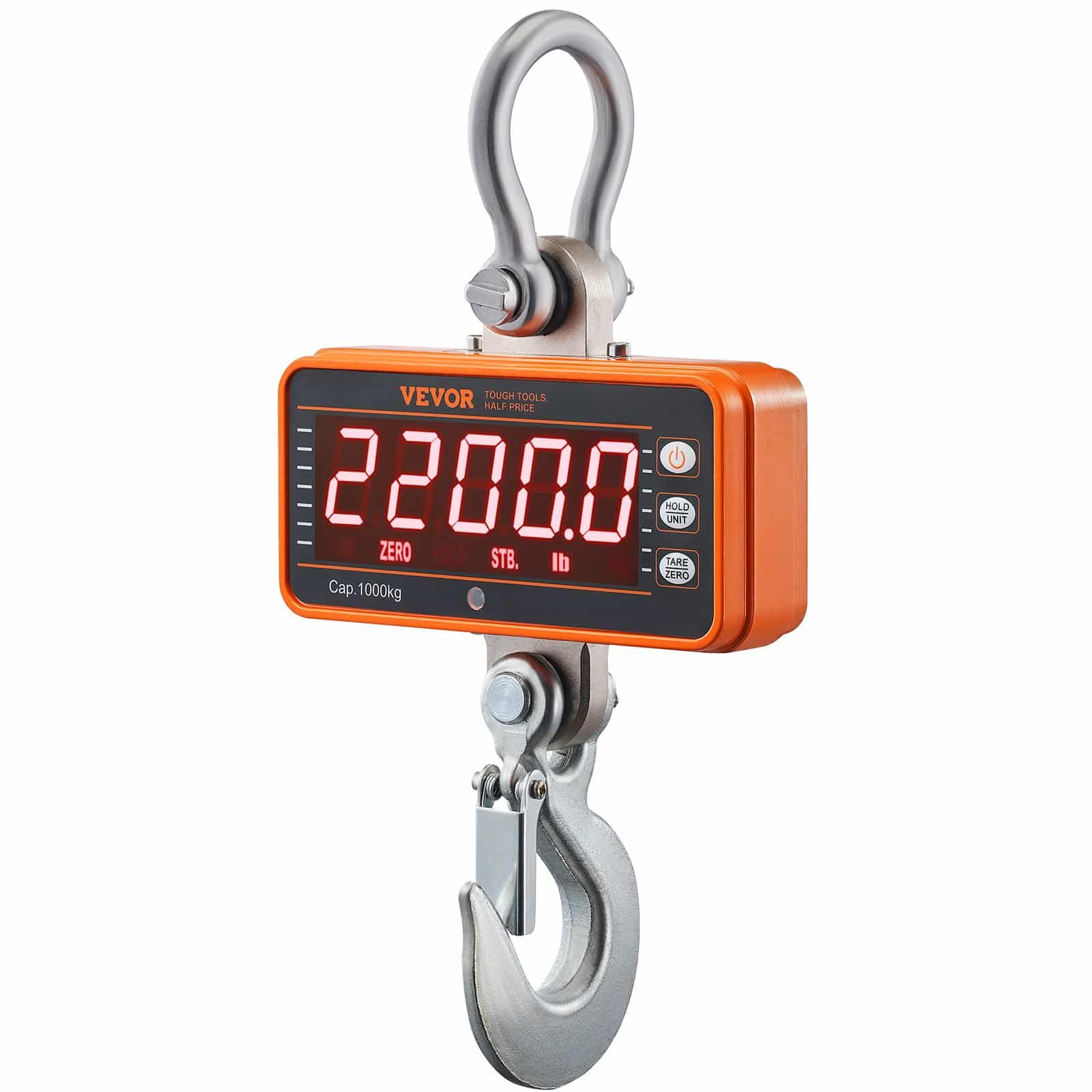 VEVOR Digital Crane Scale 1000 kg with Remote, LED Display, Cast Aluminum, High Precision Hanging Scale for Industrial Use — Attēls 9
