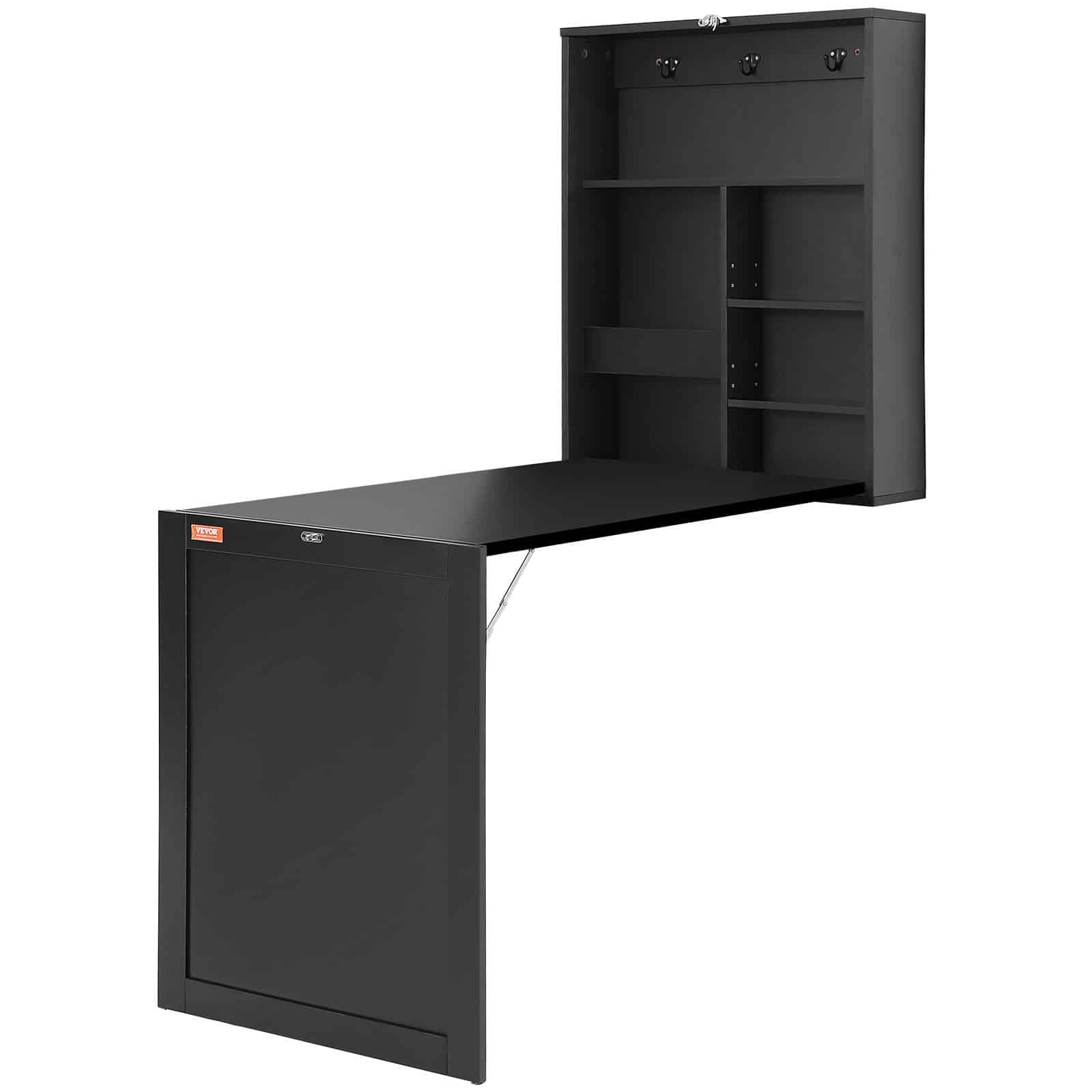 VEVOR Wall-Mounted Folding Desk with Blackboard, Space-Saving Convertible Table for Home Office, 60x16.5x75 cm, 45 kg Load — изображение 9