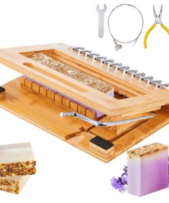 VEVOR 2-in-1 Bamboo Soap Cutter with Adjustable Wire – Cuts 12 x 2.54 cm Bars, Ideal for Soap, Candle, Cheese & DIY Crafts