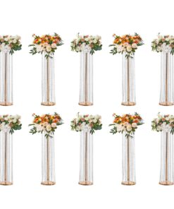 VEVOR 10PCS 90cm Crystal Flower Stands - Gold Metal Vases for Weddings, Events, Parties, Home & Hotel Decor