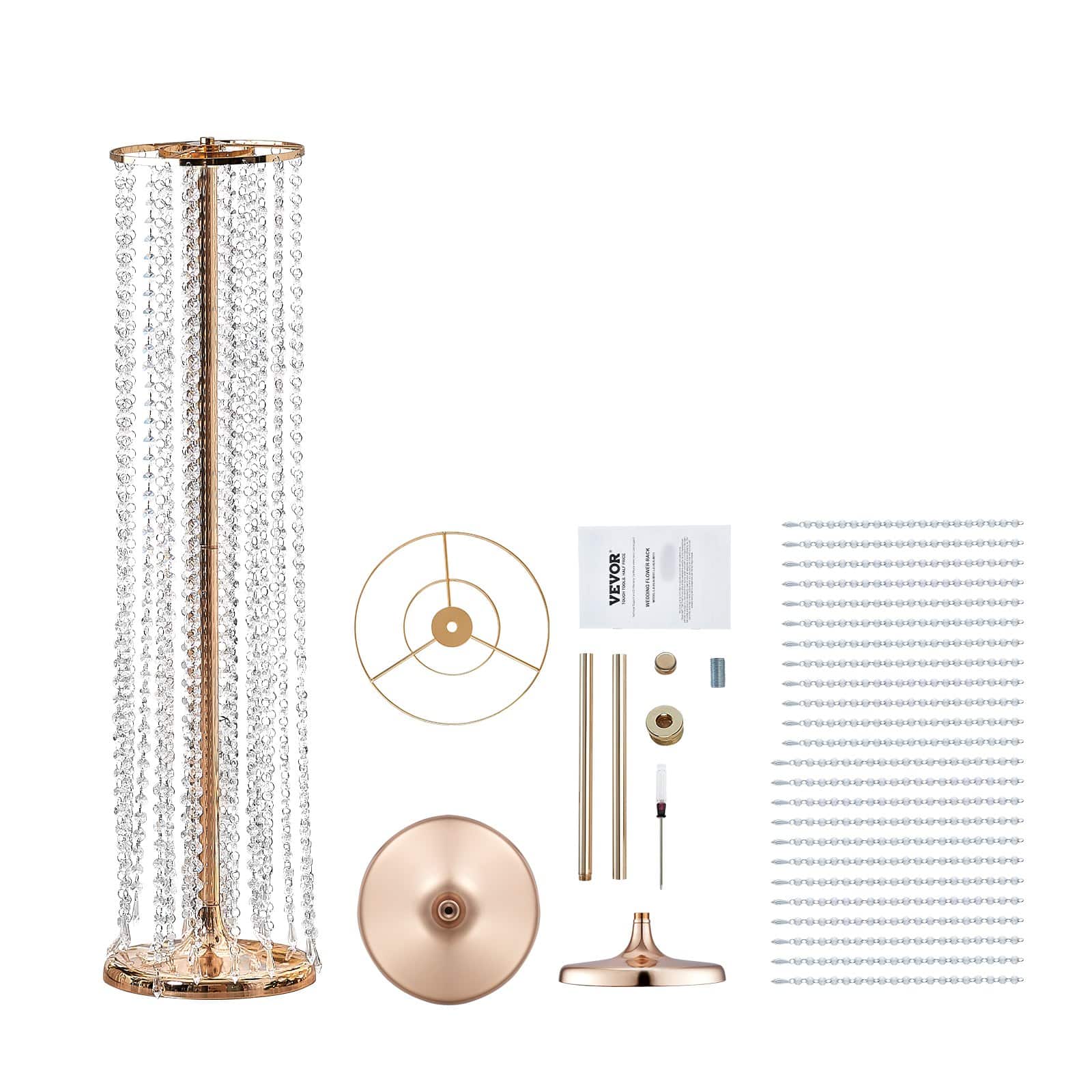 VEVOR 2PCS 90cm Tall Crystal Flower Stands, Gold Metal Centerpieces for Wedding, Party, Hotel, Event or Home Decor – Paveikslėlis 9