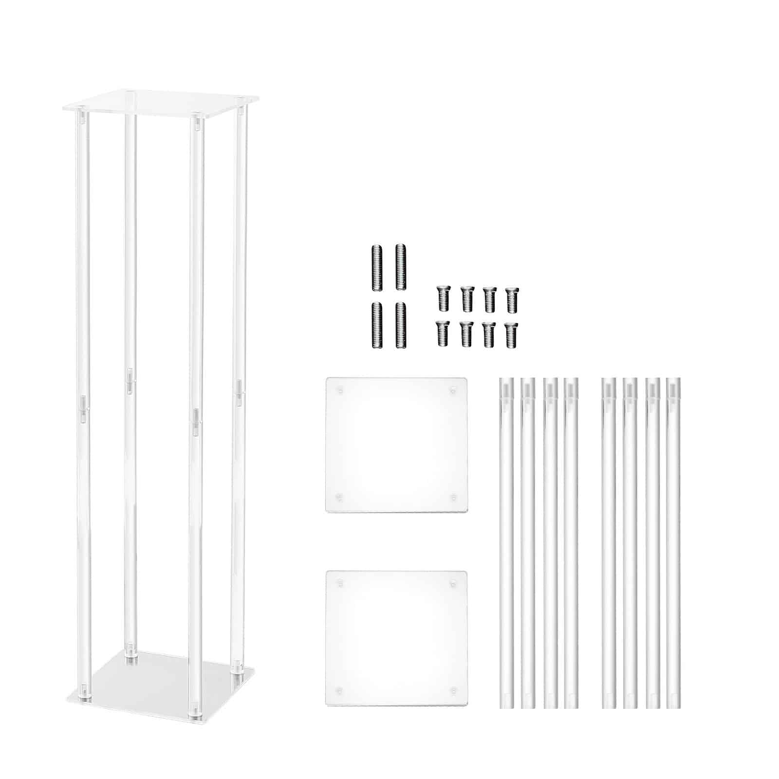 VEVOR Set of 10 Acrylic Wedding Flower Stands, 60cm Geometric Column Vases for Event, Party & Home Decoration — изображение 9