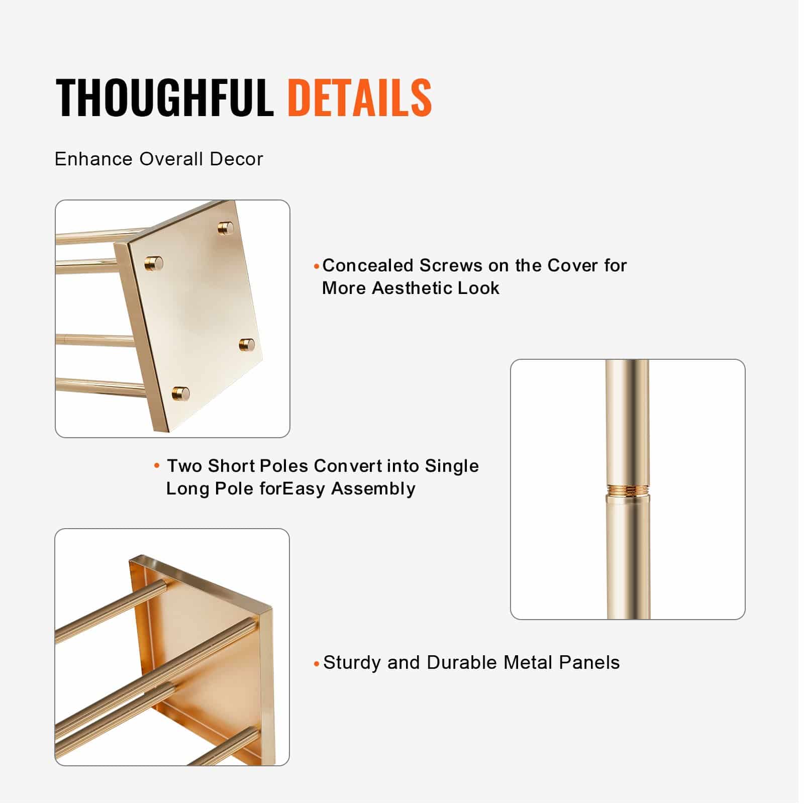 VEVOR 4PCS Gold Metal Flower Stands 80cm High – Geometric Column Vase Display for Weddings, Events, Parties, Decor — изображение 4