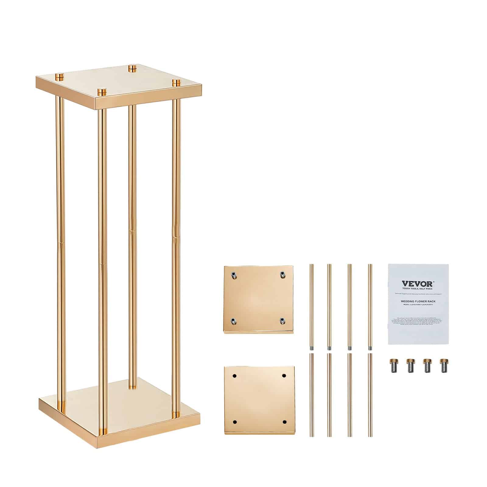 VEVOR 4PCS Gold Metal Flower Stands 80cm High – Geometric Column Vase Display for Weddings, Events, Parties, Decor — изображение 9