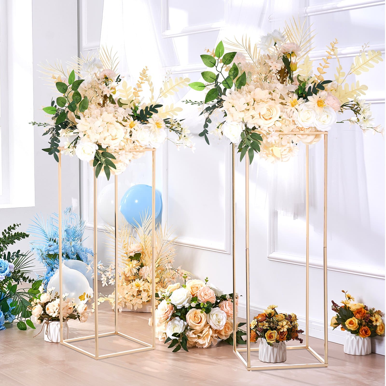 VEVOR 2PCS 80cm Gold Metal Wedding Flower Stands – Geometric Column Vases for Events, T-Stage, Party & Home Decor — изображение 8