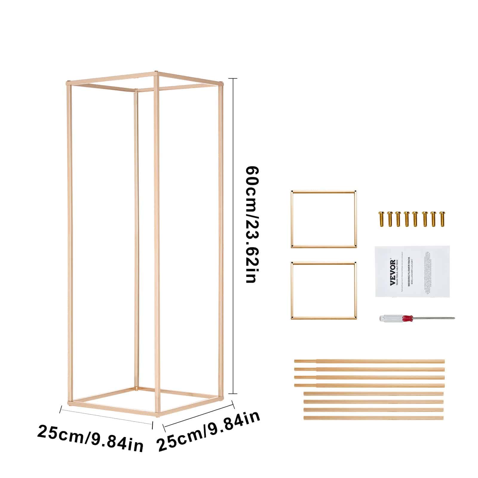 VEVOR 2PCS 80cm Gold Metal Wedding Flower Stands – Geometric Column Vases for Events, T-Stage, Party & Home Decor — изображение 9