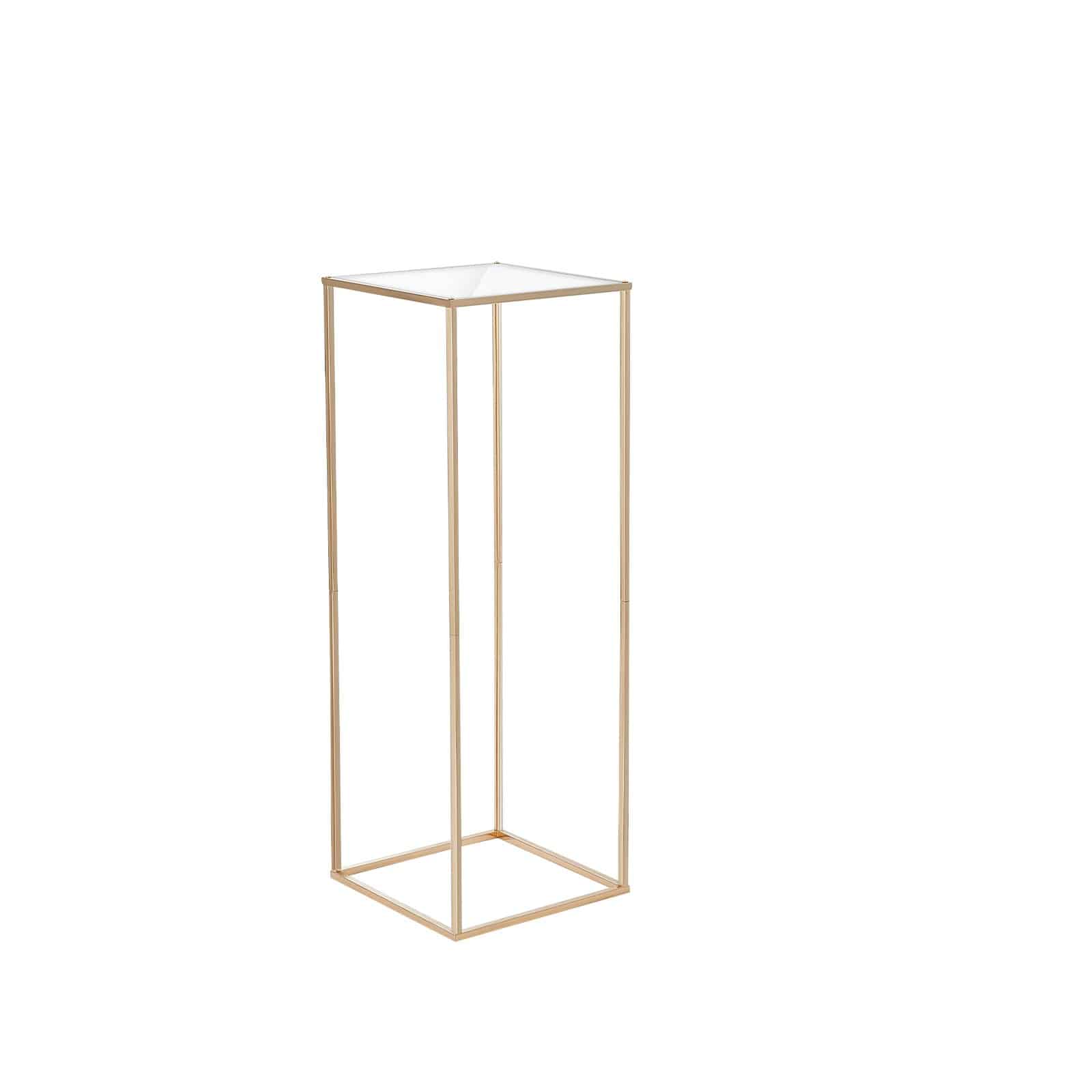 VEVOR Set of 10 Gold 80cm Metal Wedding Flower Stands with Acrylic Shelves – Geometric Rectangular Column for Event Decor — изображение 10