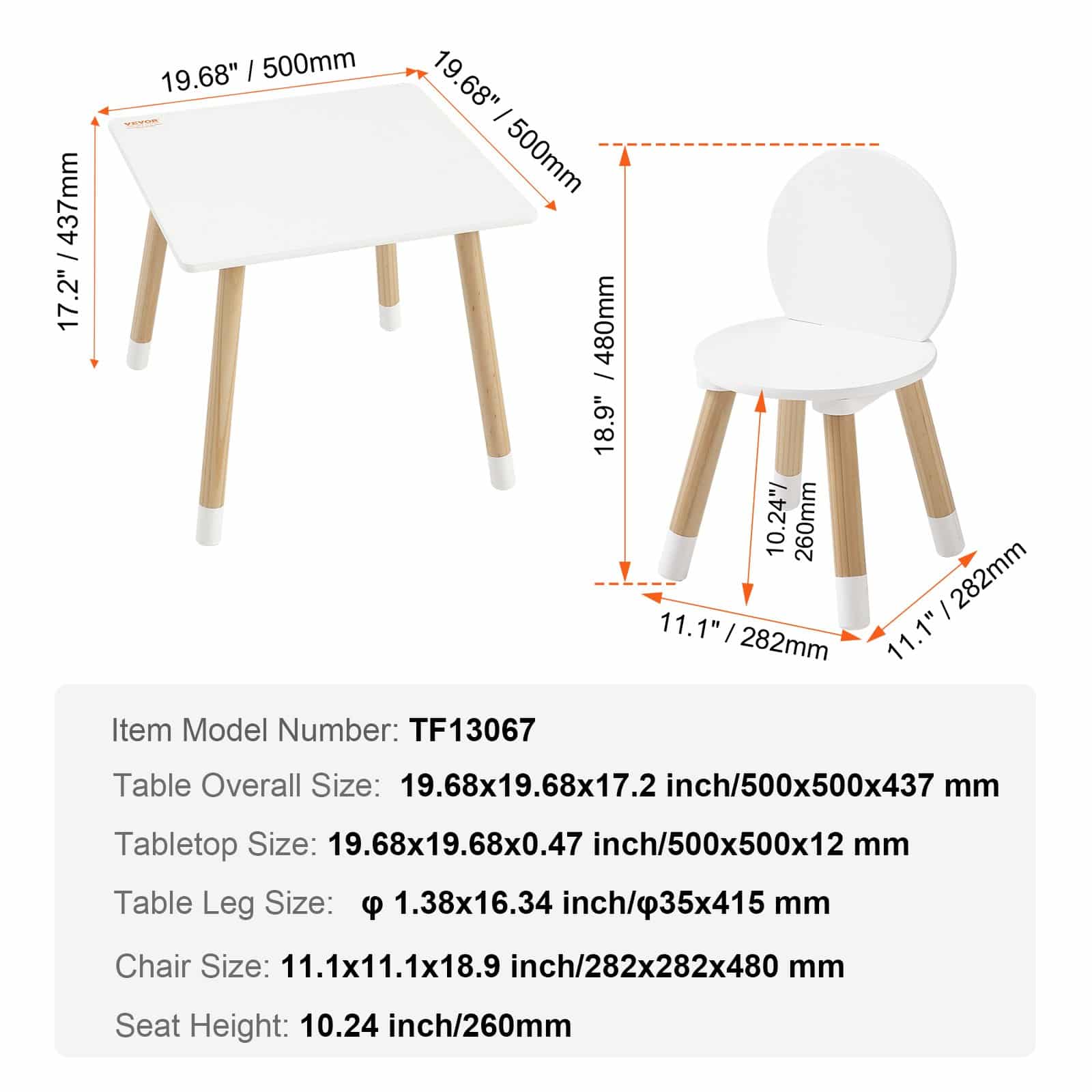 VEVOR Kids Table & 2 Chairs Set for Ages 2–8, Multi-Activity Toddler Table for Drawing, Learning, Reading, and Play – Paveikslėlis 7