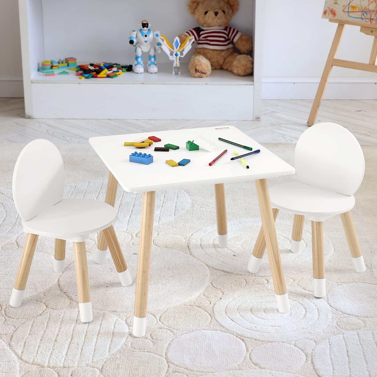 VEVOR Kids Table & 2 Chairs Set for Ages 2–8, Multi-Activity Toddler Table for Drawing, Learning, Reading, and Play – Paveikslėlis 8