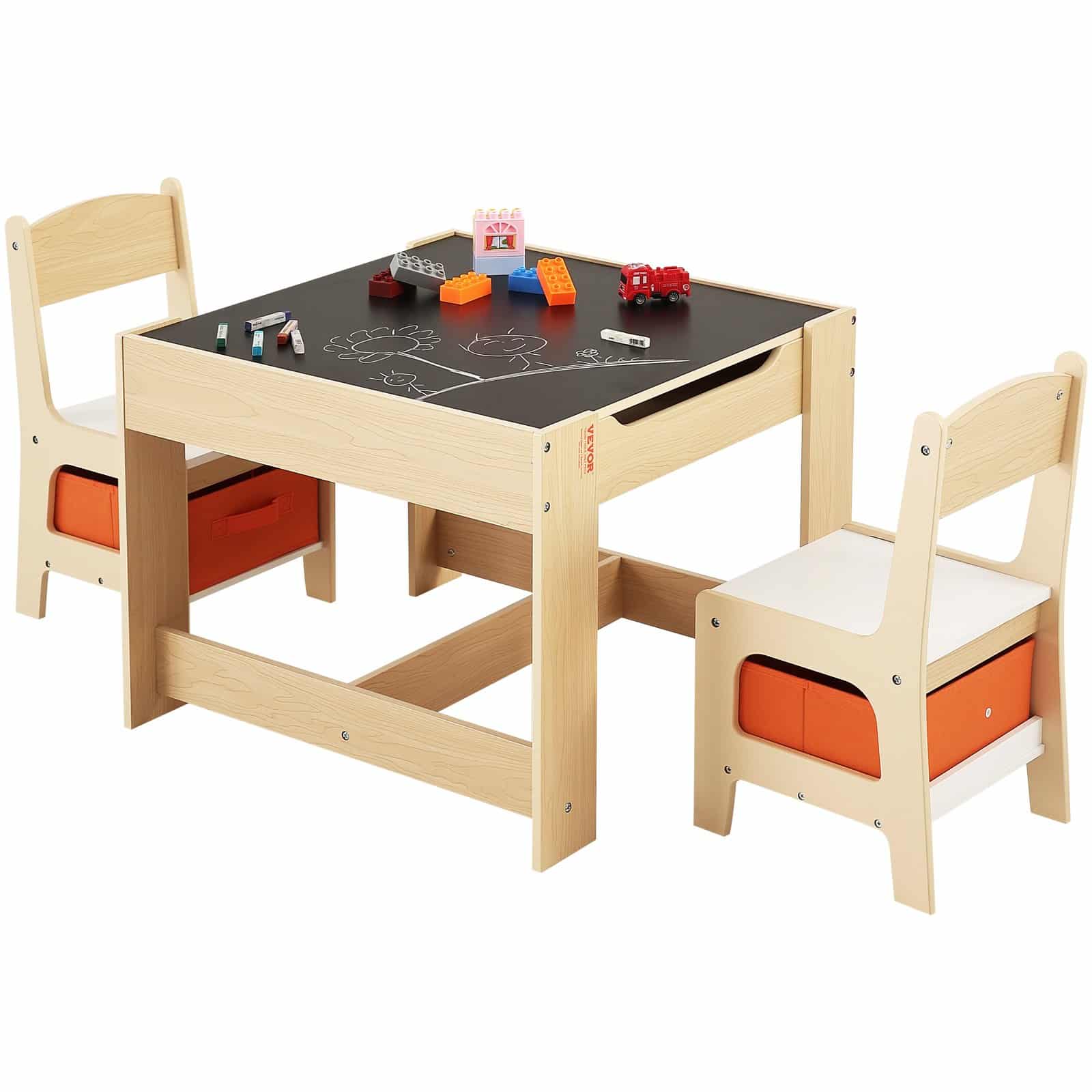 VEVOR Kids Wooden Activity Table & Chair Set with Storage Boxes, Multi-Function Play & Learning Desk for Toddlers 2–8 Years – Paveikslėlis 11