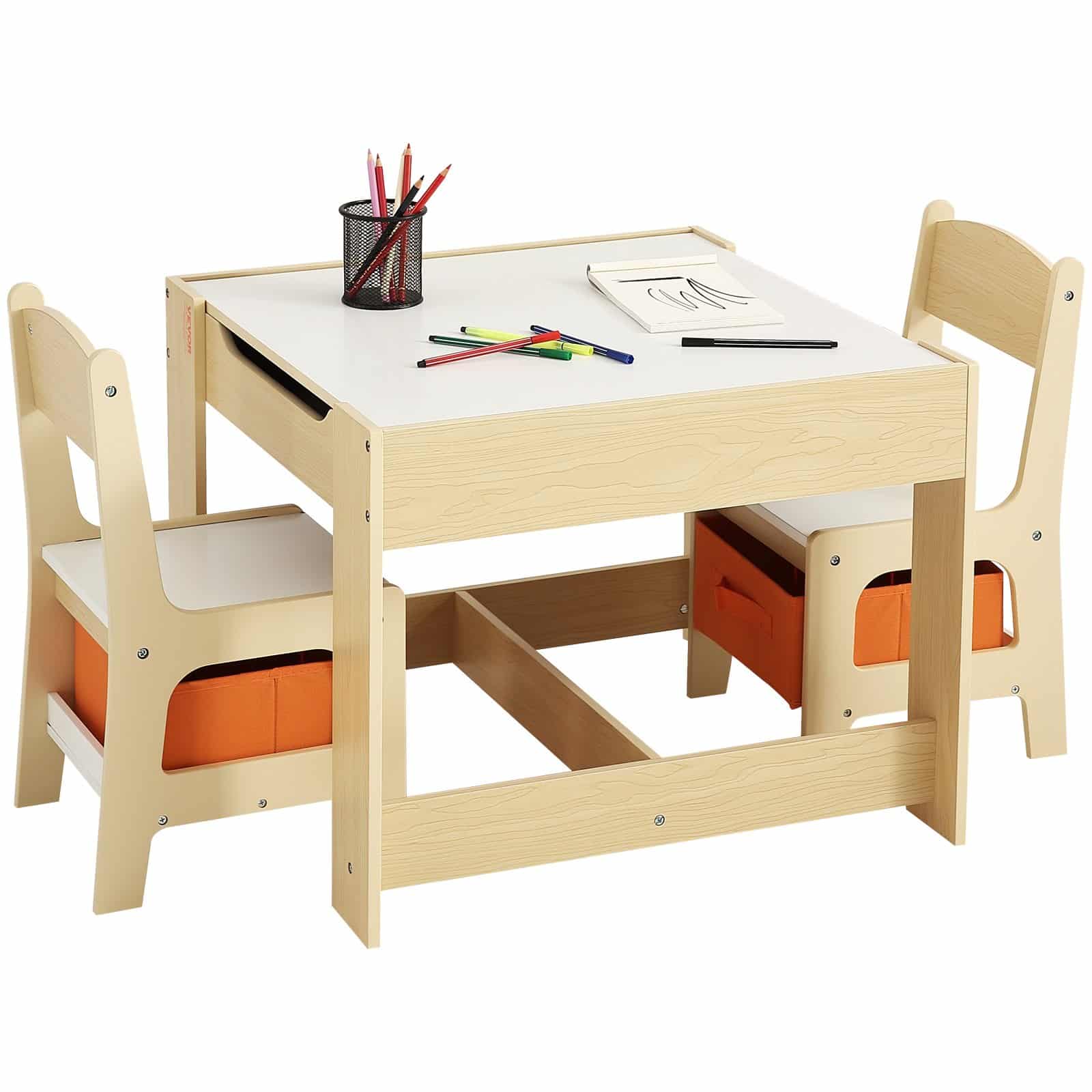 VEVOR Kids Wooden Activity Table & Chair Set with Storage Boxes, Multi-Function Play & Learning Desk for Toddlers 2–8 Years – Paveikslėlis 12