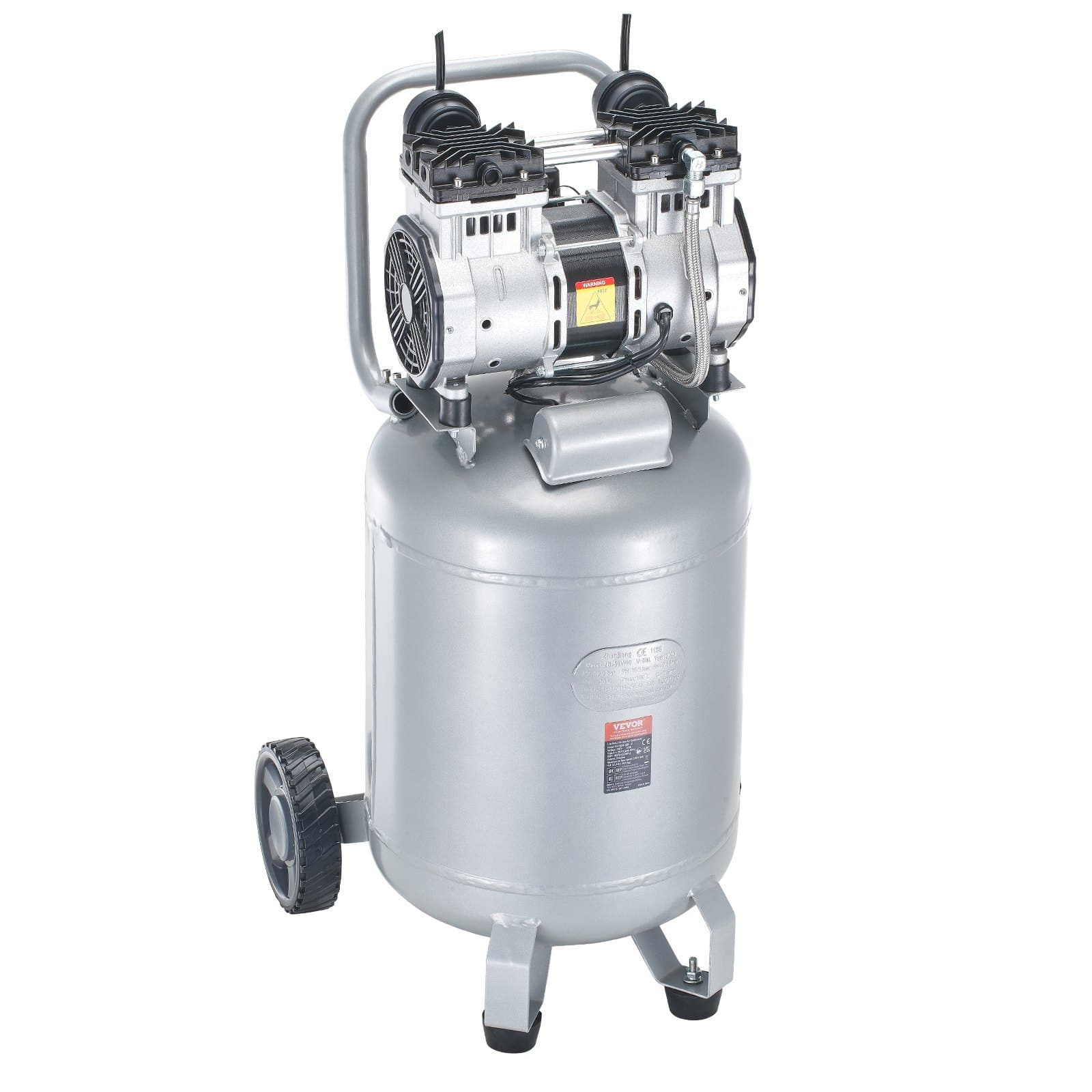 VEVOR 49.2L Oil-Free Air Compressor, 2HP, 4 SCFM@6.2bar, 8bar Max, Quiet 63dB, 230V, for Tools & Tire Inflation - Image 12