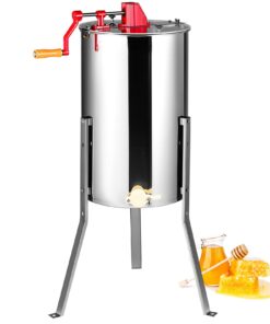 Ручна медогонка VEVOR на 2/4 рамки, з нержавної сталі, з регульованою підставкою та прозорою кришкою